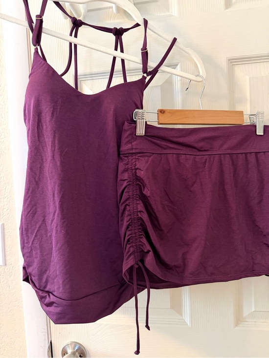 Athleta Other - Athleta Swim Blousy Top w/Swim Skirt Plum Color, Size XXS